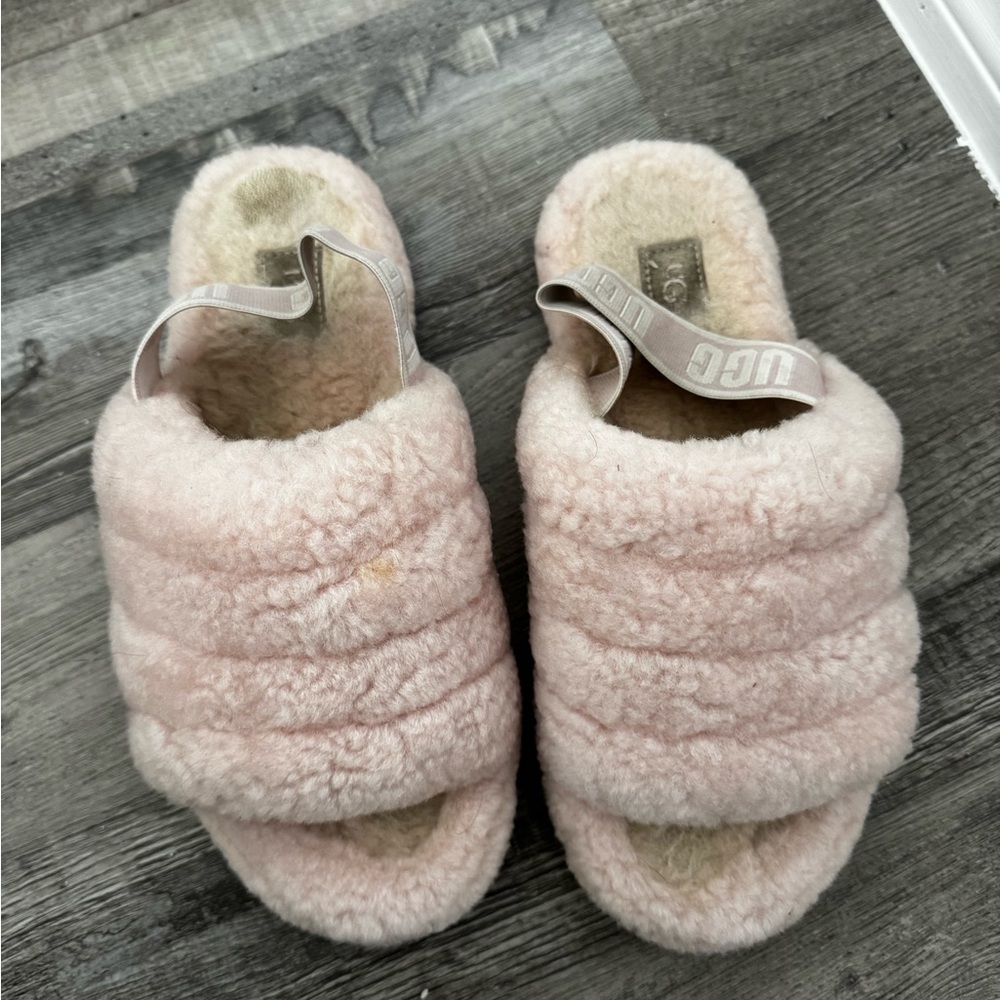 UGG Soft Pink Shearling Slides